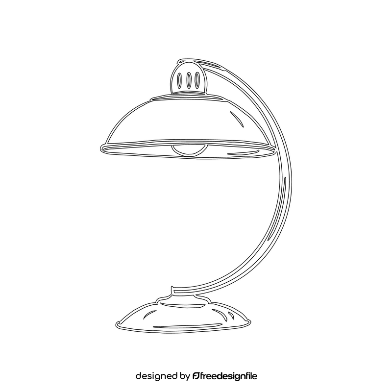 Table Lamp black and white clipart