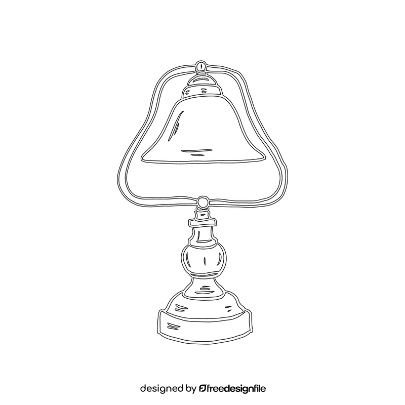 Table Lamp black and white clipart