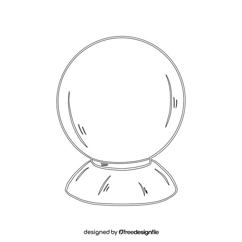 Modern Table Lamp with Round Glass black and white clipart