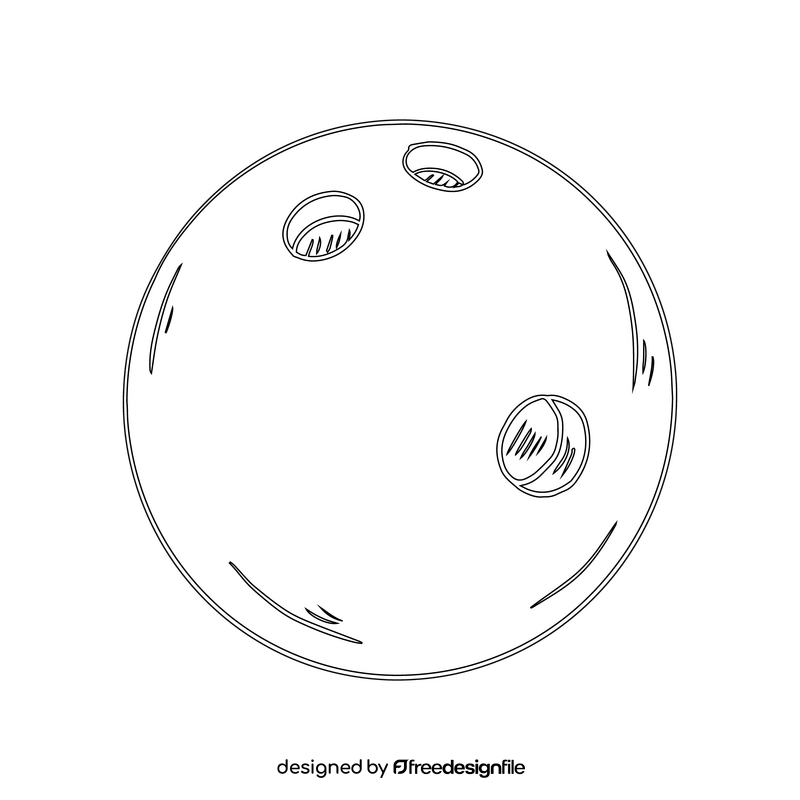 Bowling Ball black and white clipart