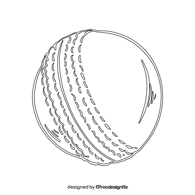 Cricket Ball black and white clipart