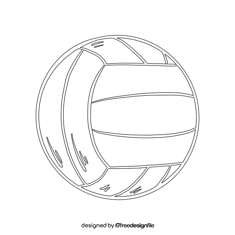 Volleyball Ball black and white clipart