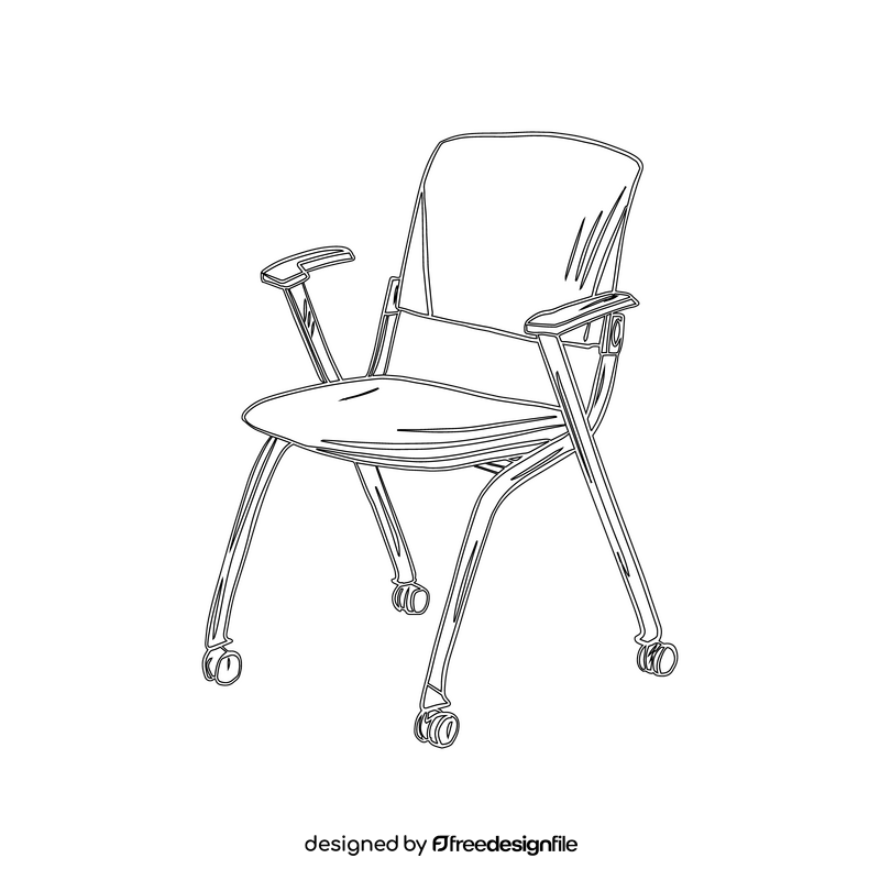 Office Chair black and white clipart