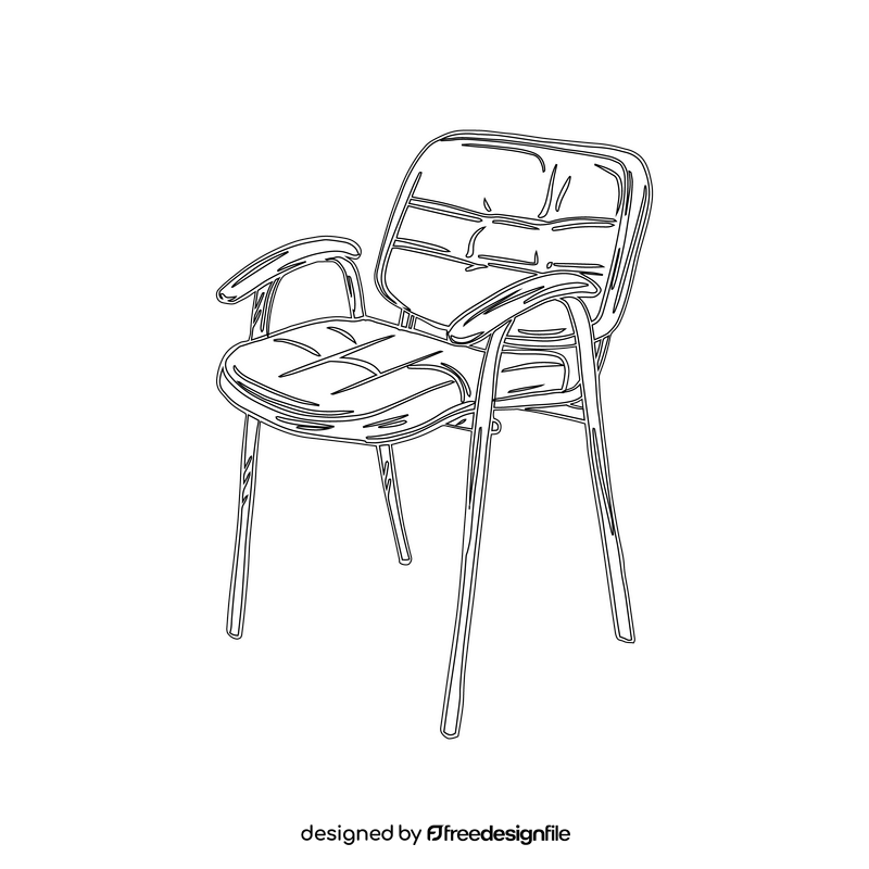 Guest Chairs with Arms black and white clipart