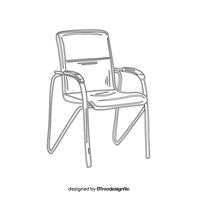 Office Reception Chair black and white clipart