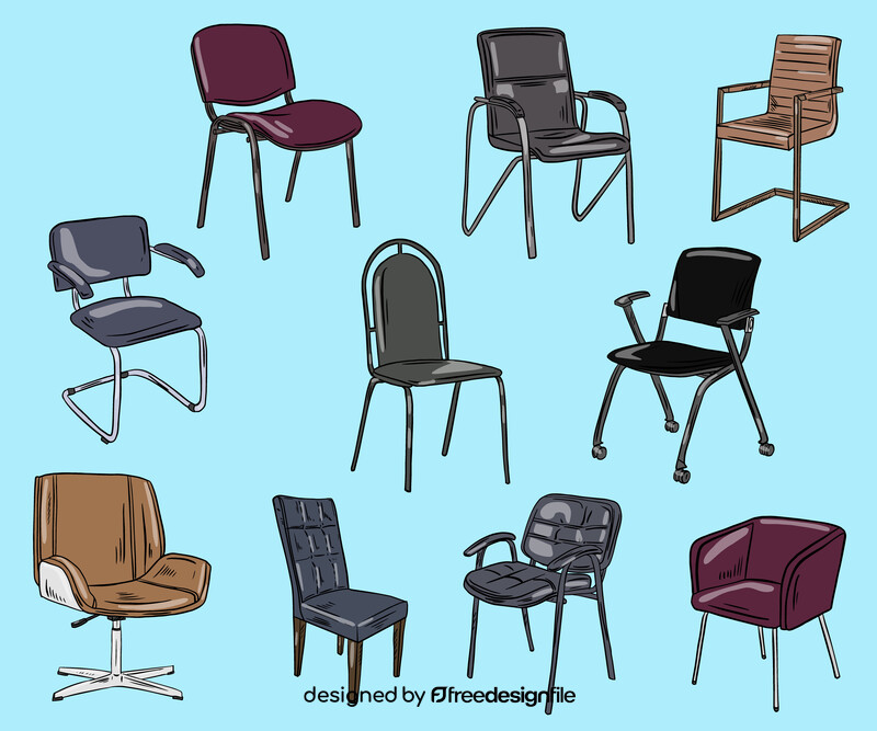 Set of Office Chairs vector