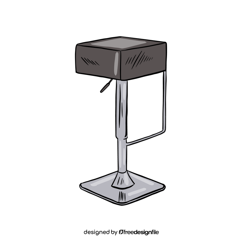 Vinyl Adjustable Height Barstool with Square Seat clipart