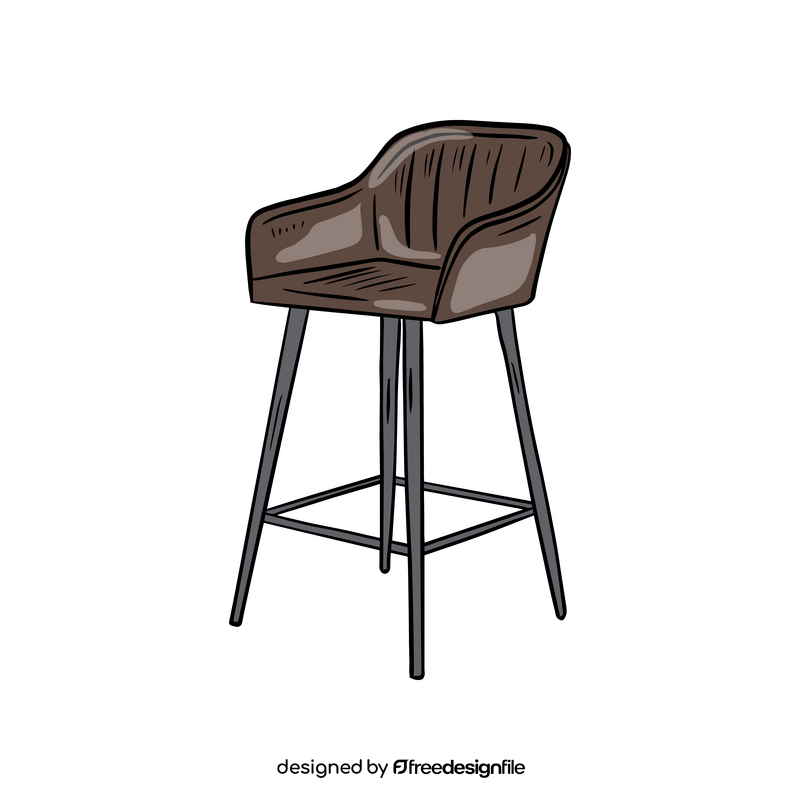 Bar Stool with Back and Armrest clipart