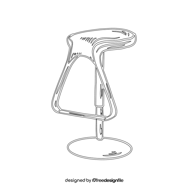 Adjustable Height Bar Stool no Back black and white clipart