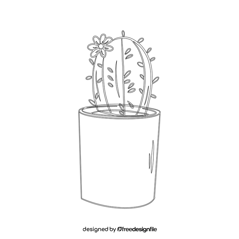 Latispinus Cactus black and white clipart