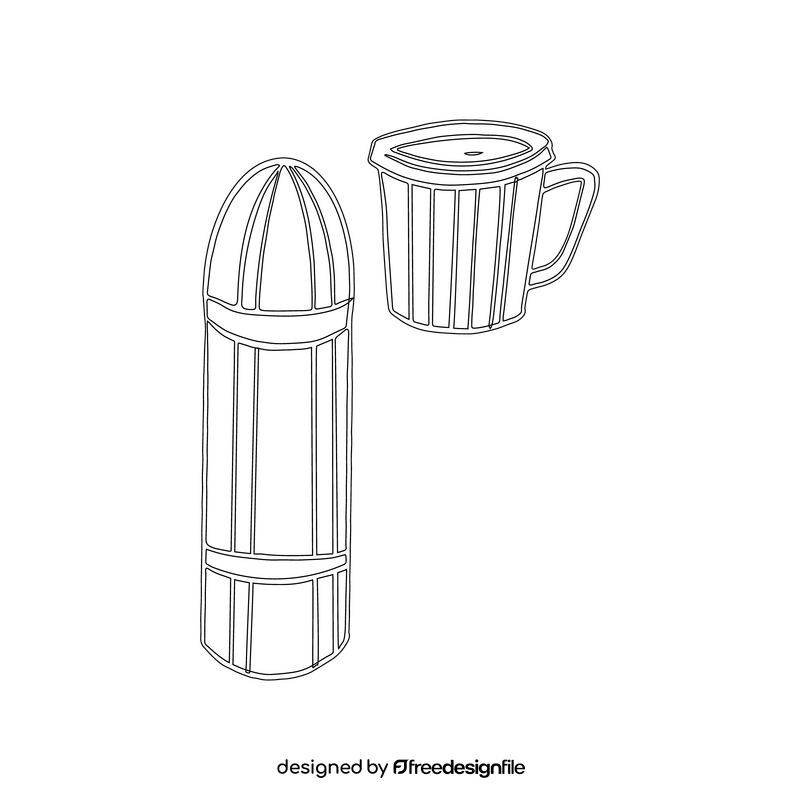 Thermos black and white clipart