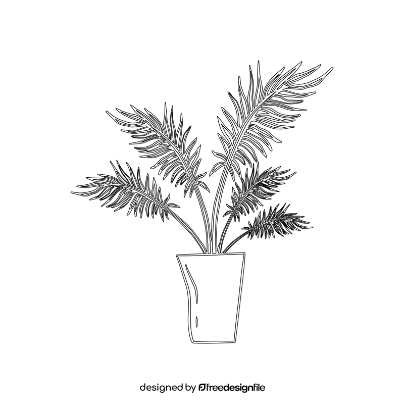 Majesty Palm black and white clipart