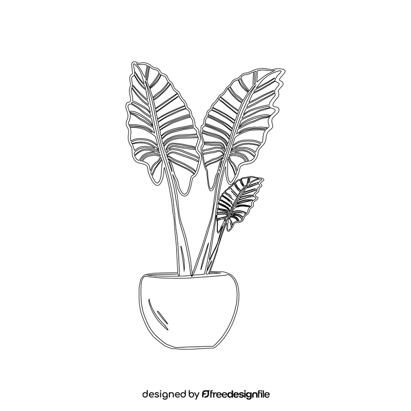 Potted Plant black and white clipart