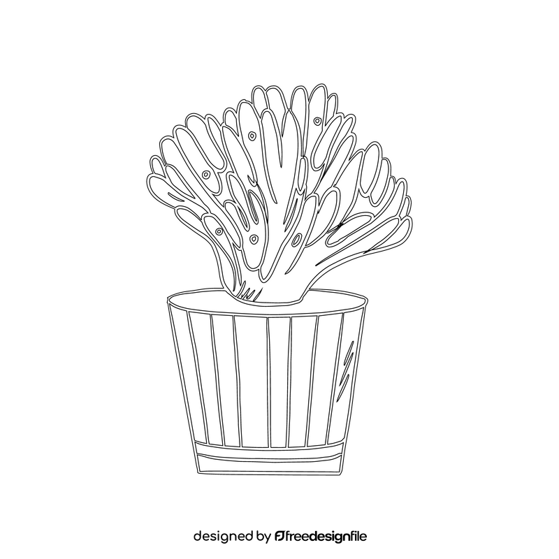 Potted Plant black and white clipart