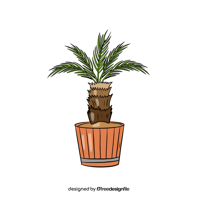 Palm Plant in Pot clipart