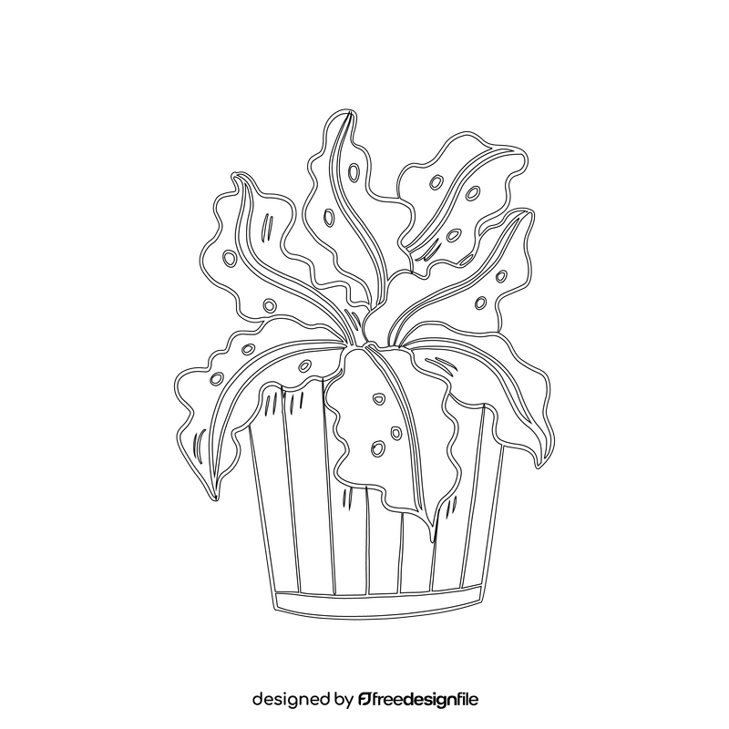 Potted Plant black and white clipart