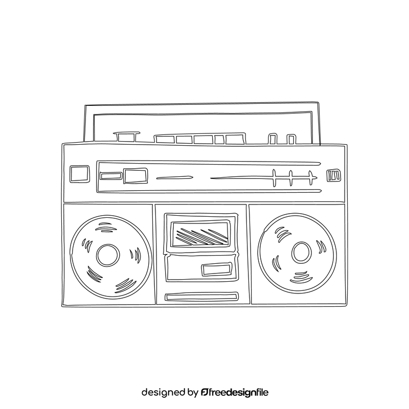 Tape Recorder black and white clipart