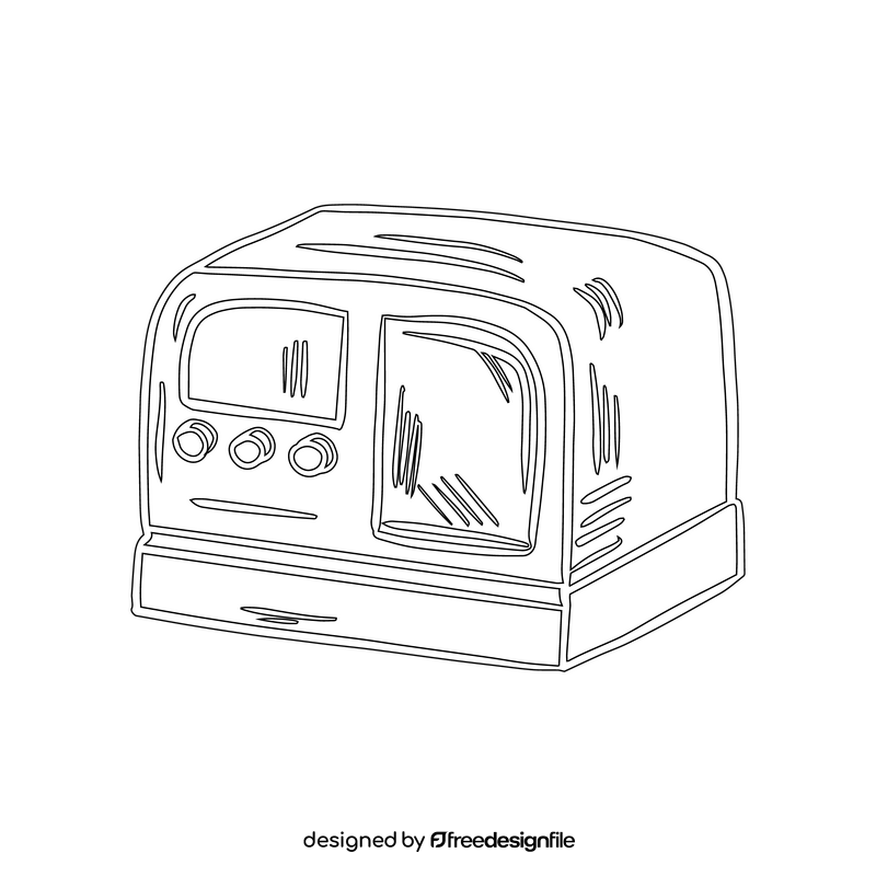 Vintage Radio black and white clipart