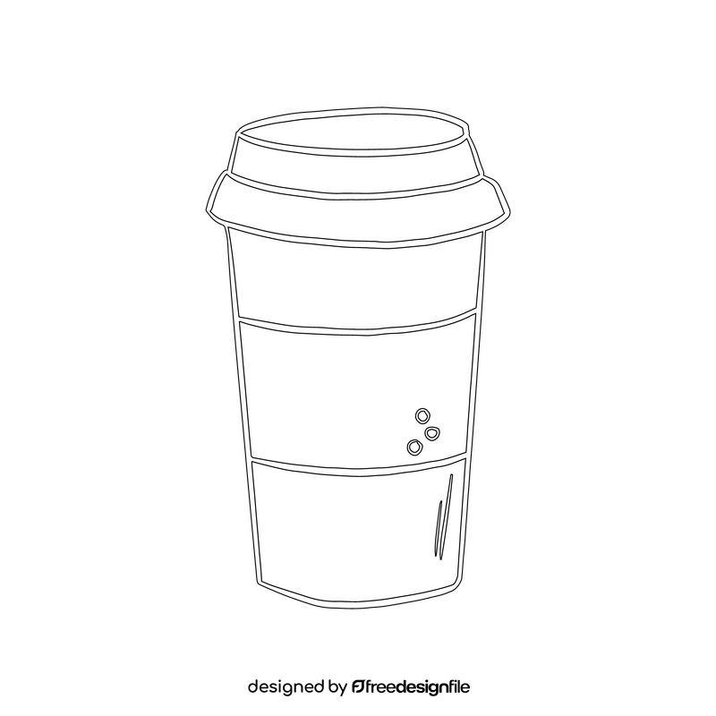 Coffee in Paper Cup black and white clipart