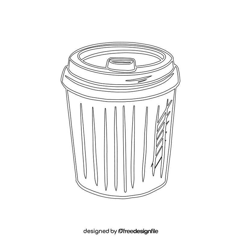 Coffee in Paper Cup black and white clipart