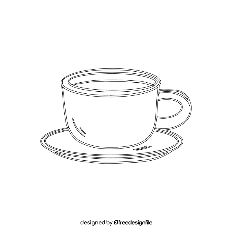 Americano Coffee black and white clipart