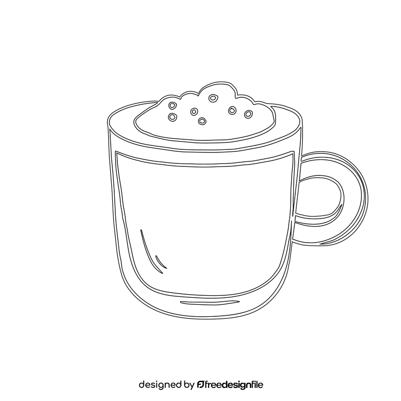 Mocha Coffee black and white clipart