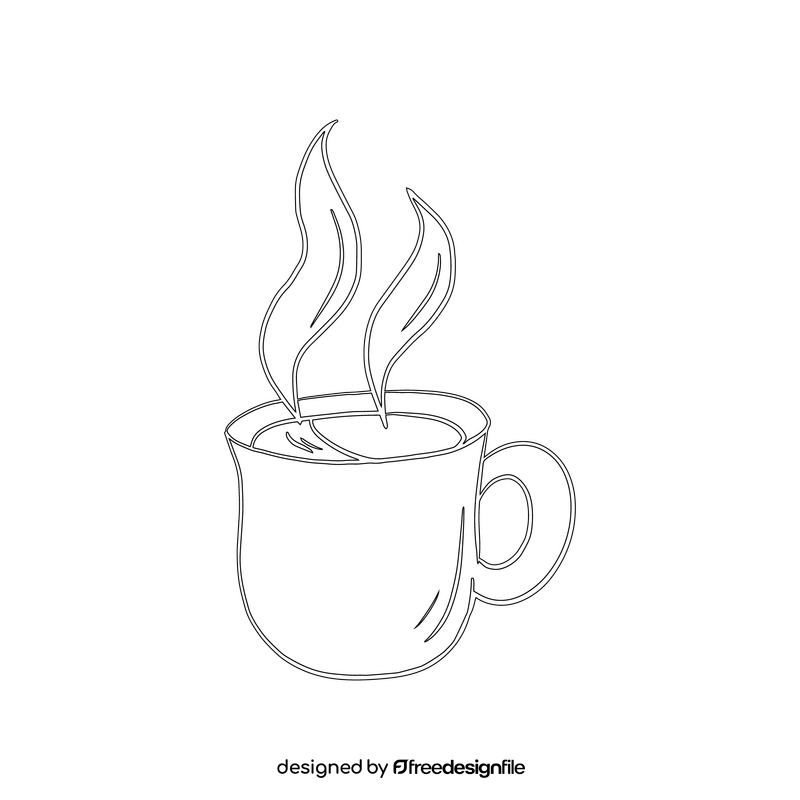 Coffee black and white clipart