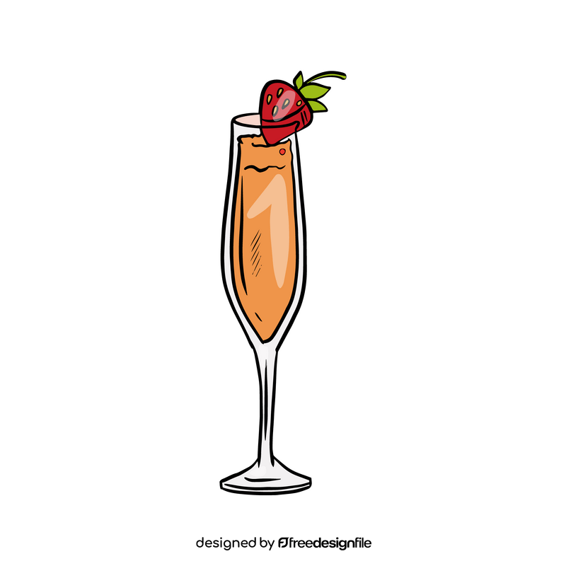 Strawberry Mimosa Cocktail clipart