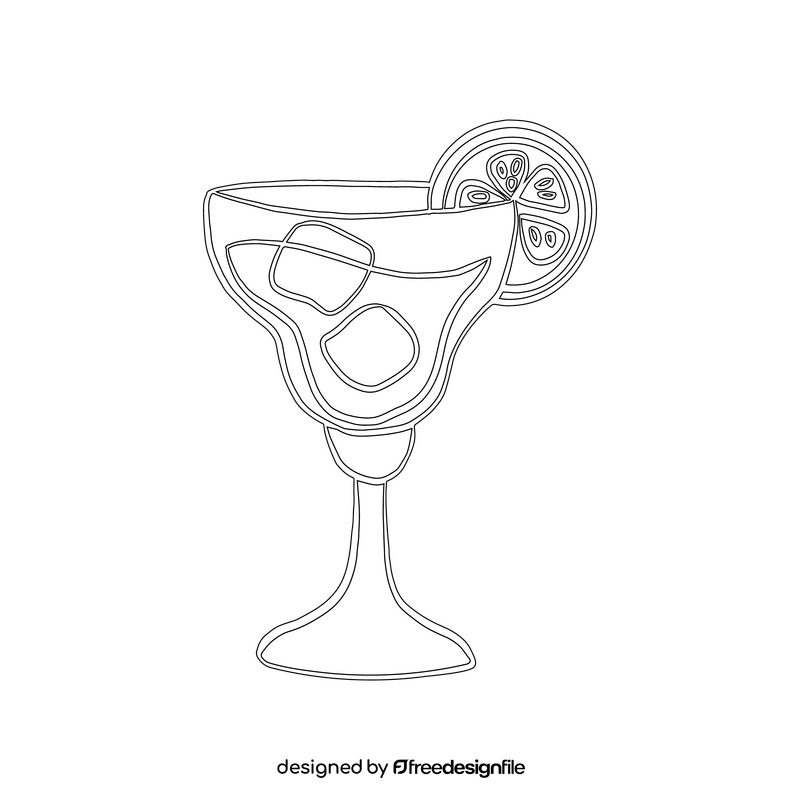 Margarita Cocktail black and white clipart