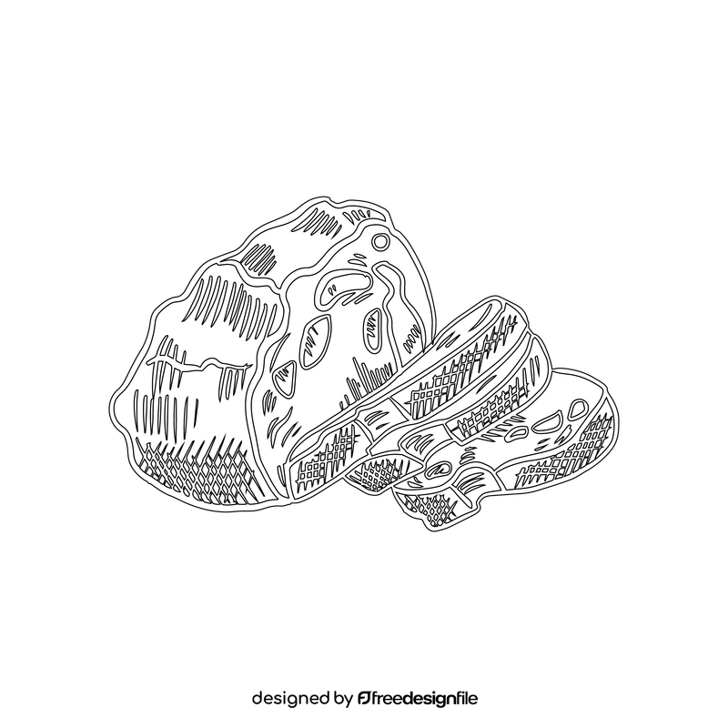 Tiger Bread black and white clipart