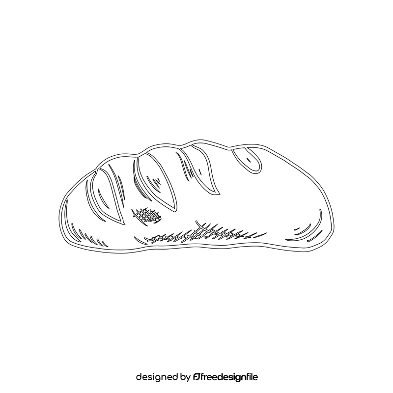 French Bread black and white clipart