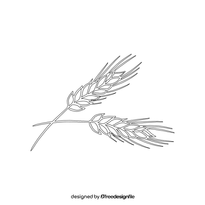 Wheat black and white clipart