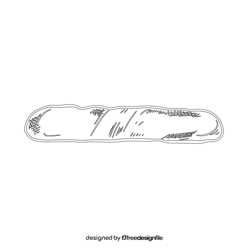 French Baguette Bread black and white clipart