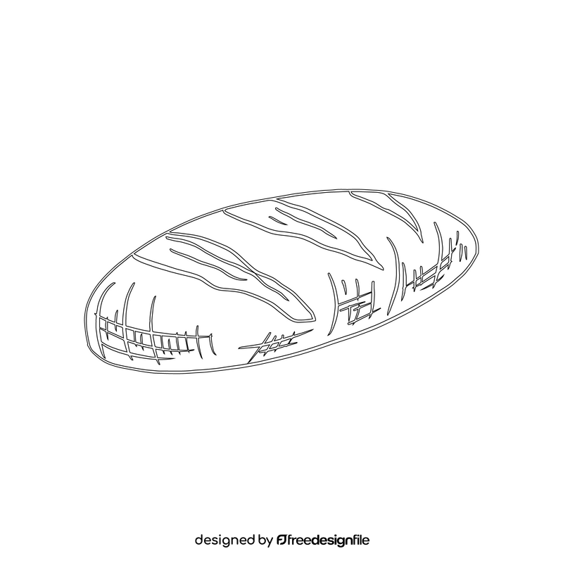French Bread black and white clipart