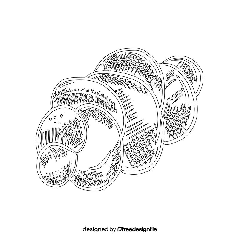 Challah Bread black and white clipart