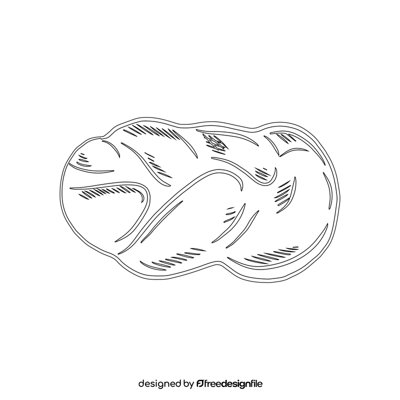 Challah Bread black and white clipart