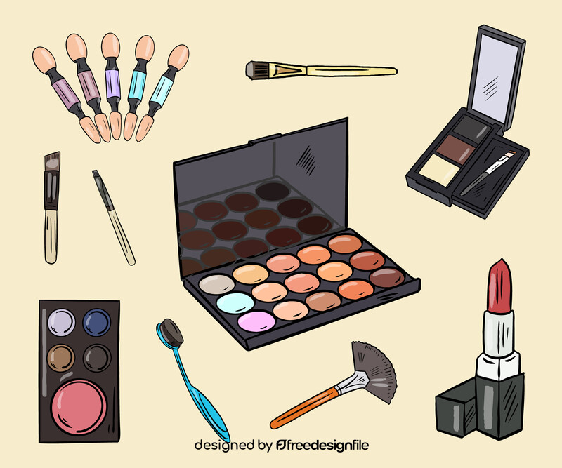 Set of Makeup Cosmetics vector