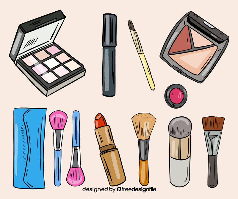 Makeup items vector