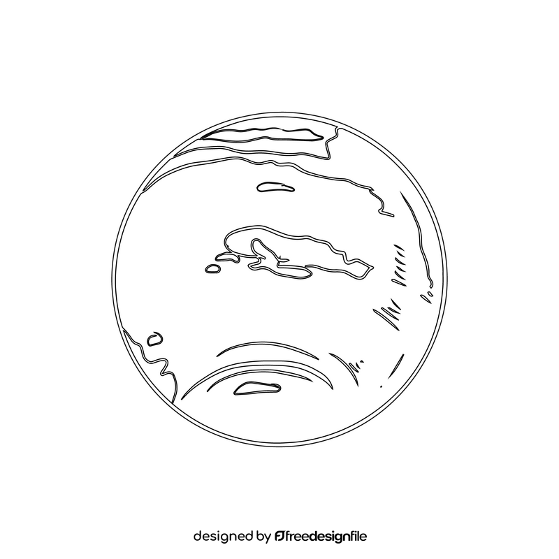 Neptune planet black and white clipart