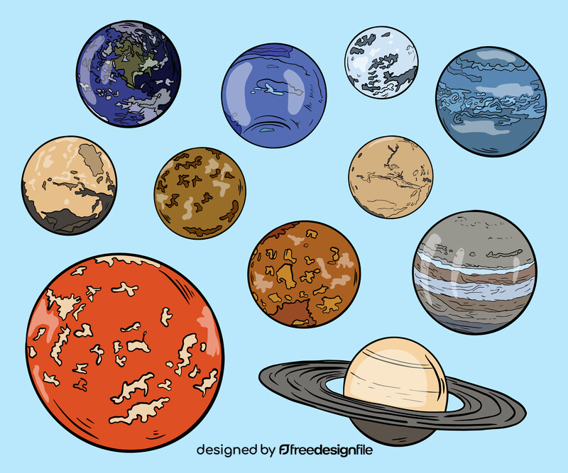 Solar System Planets vector