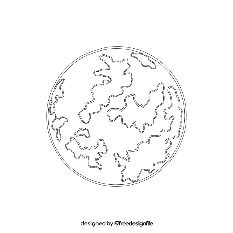 Callisto, moon of Jupiter black and white clipart