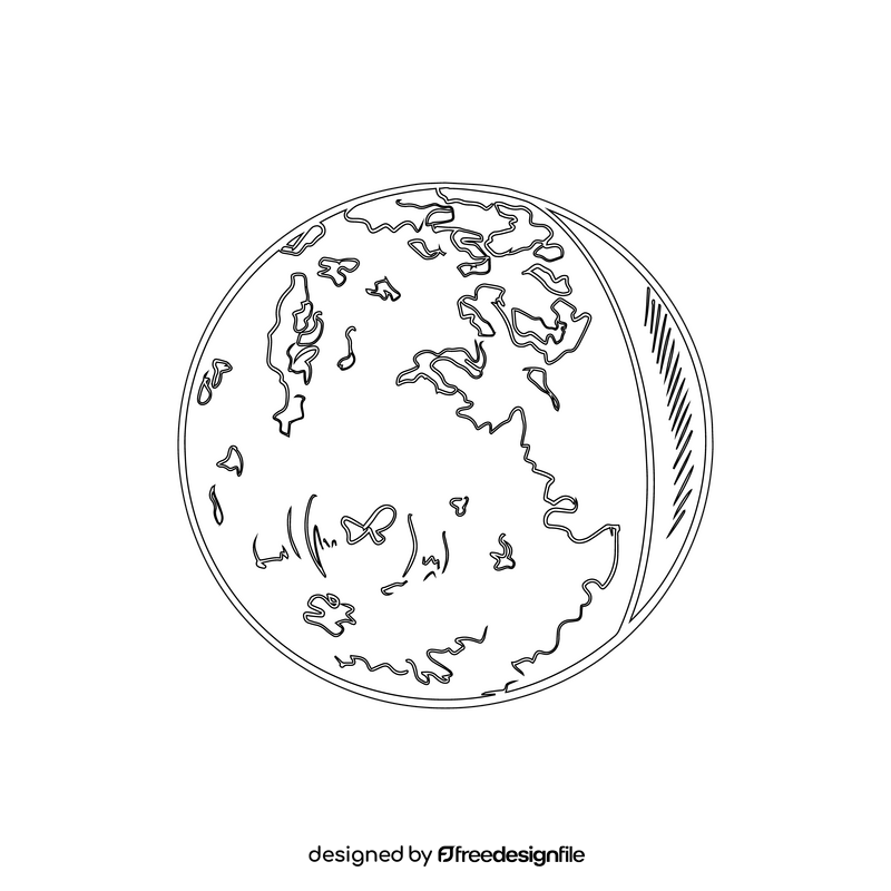 IO, moon of Jupiter black and white clipart