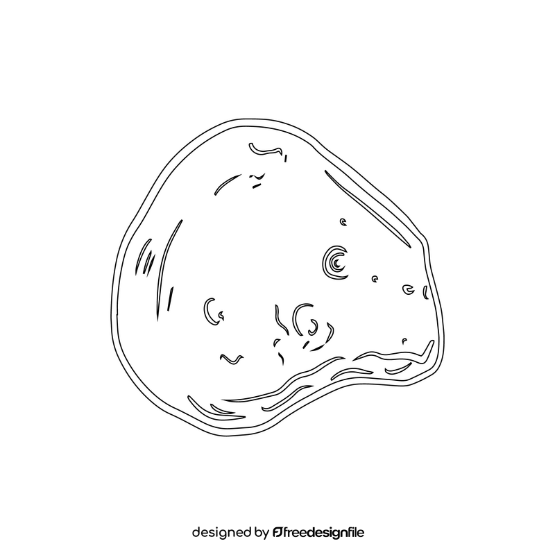 Deimos, moon of Mars black and white clipart