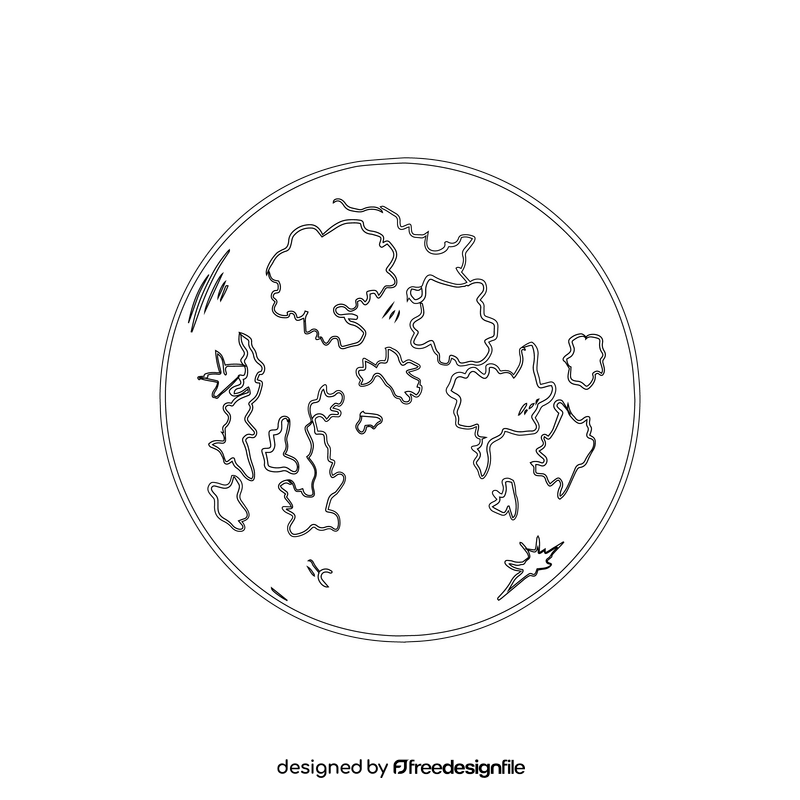Moon black and white clipart