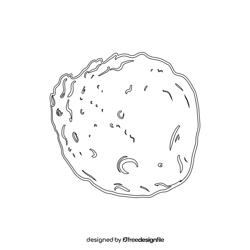 Phobos, moon of Mars black and white clipart