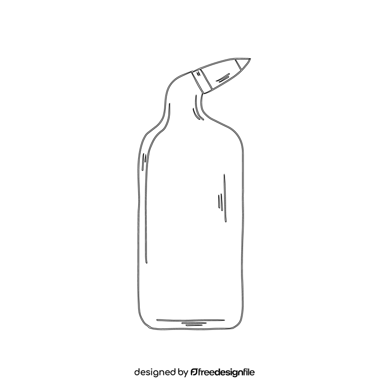 Bottle black and white clipart