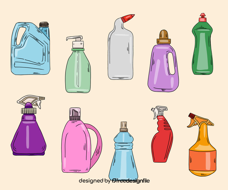 Household chemicals vector