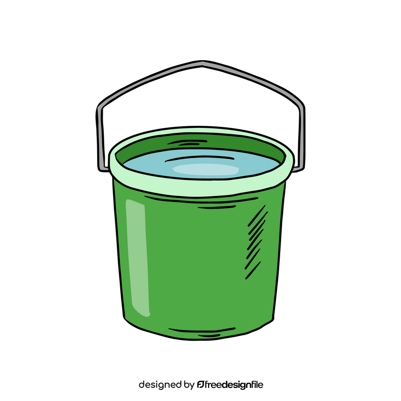 Green plastic bucket clipart