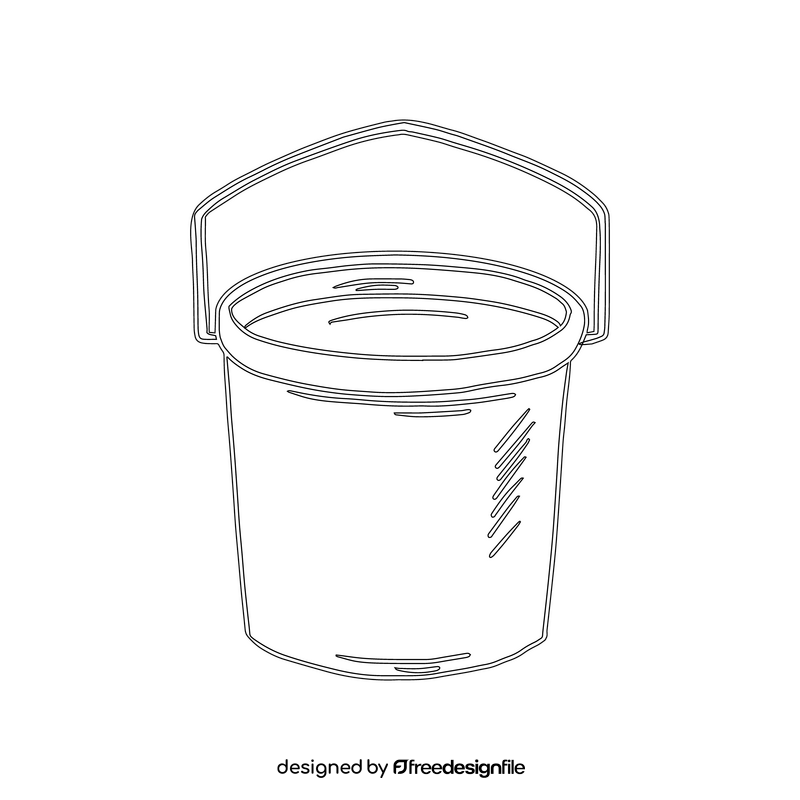 Plastic bucket black and white clipart free download
