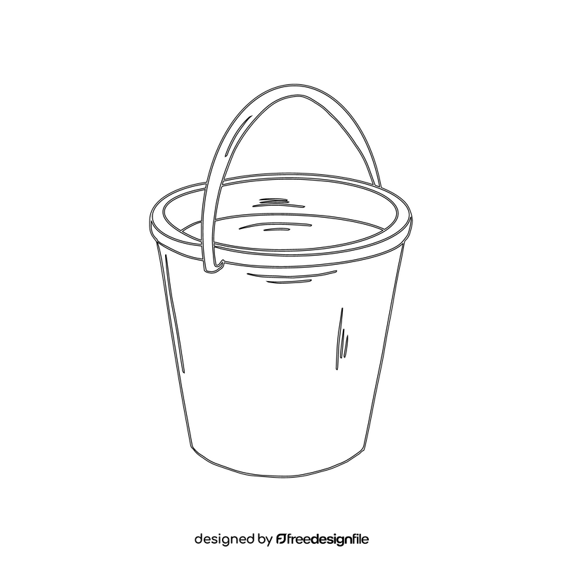 Plastic bucket black and white clipart vector free download